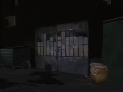 Garages pack  Low-poly 3D model