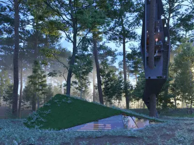 Treehouse in the forest jungle 4k vid full project presentation 3D model