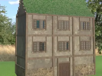 Medieval style house - 1  Low-poly 3D model