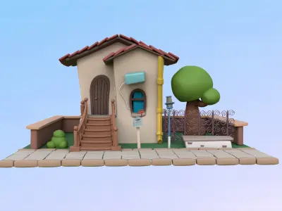 Stylized Cartoon House 3D model
