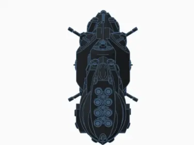   combat spaceship 3D print model
