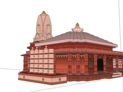 Architecture-Religion-God-Culture-Temple-0260 indian temple w... 3D model