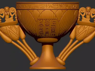 Tutankhamun Lotus Alabaster chalice 3d print model 3D print model
