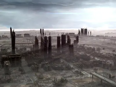  Cityscape Ruined City Destroyed Post Apocaliptic 