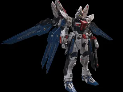 Gundam robot Low-poly 3D model