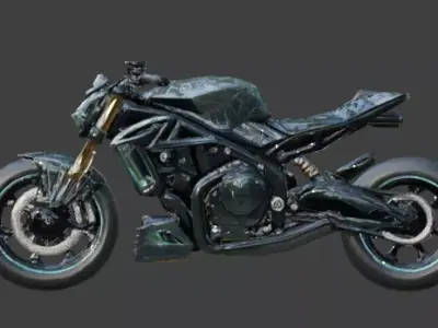  Cyberpunk Street Motorcycle 3D Model Low-poly 3D model