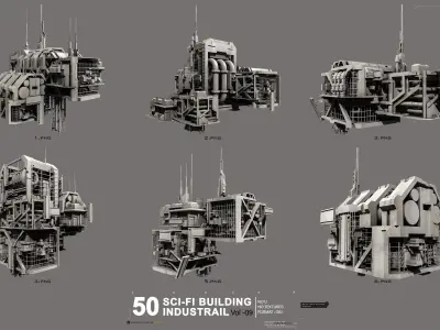 50 Sci-Fi Industrial Building Vol 09 3D model