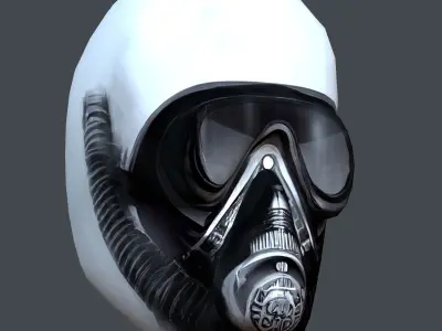 Gas mask helmet scifi Low-poly character art game Low-poly 3D model