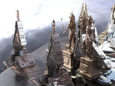 Anubis Returns pyramid tower Kit bash 4 3D model