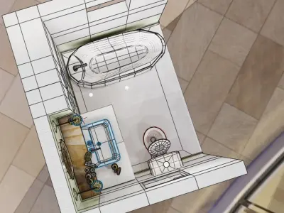 bathroom scene packed with models 3D model