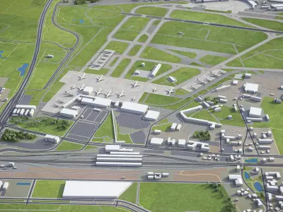 Berlin - Schonefeld Airport - SXF Low-poly 3D model