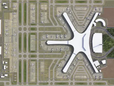 Qingdao - Airport - TAO Low-poly 3D model