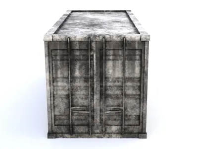Game-Ready White Sea Container Low-poly 3D model