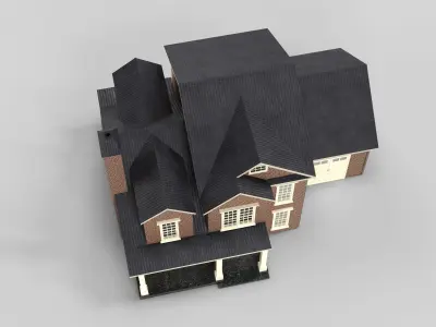 British House Design 14T4  Low-poly 3D model