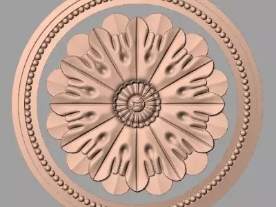 Furniture decoration round flower 3D STL model for CNC E894 3D model