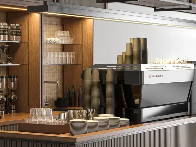 Wooden Cafe 3D model