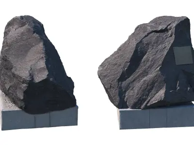 Memorial stone Scan Low-poly 3D model