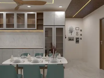 Modern 2Bhk Apartment Interiors - 4 3D model