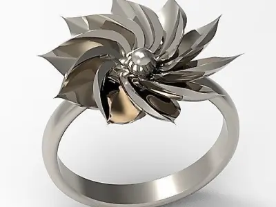 Open Flower ring 3D print model