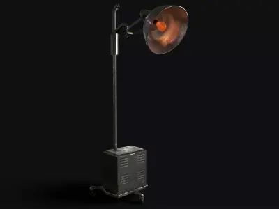 Retro Medical Floor Lamp Low-poly 3D model