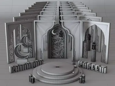 Ramadan Podium Stage Display 3D model