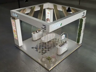 exhibition island cosmetic stand 3D model