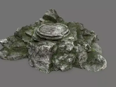 Ladder Ruin Low-poly 3D model 11