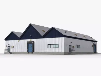 Factory x25 Low-poly 3D model