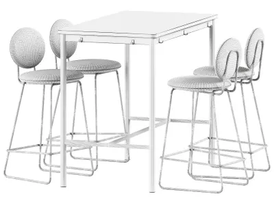 Tommaryd table by Ikea and Gemma Bar Chair by Baxter 3D model
