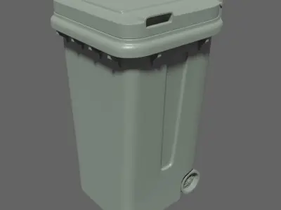 Old Plastic Trash Can 3D Model 3D model