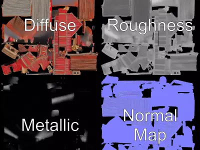 Rustic Red Barn model pack Low-poly 3D model