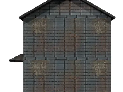 Two Floor old Japanease House Low-poly 3D model