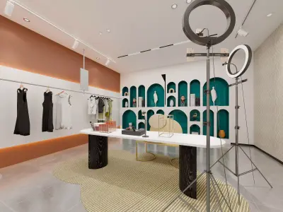 Modern live broadcast room Low-poly 3D model