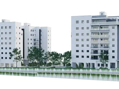 Residence Building 2 Low-poly 3D model