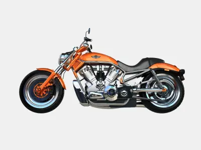 Harley Davidson 2003 Low-poly 3D model