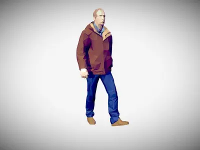 Rigged Lowpoly Man Low-poly 3D model