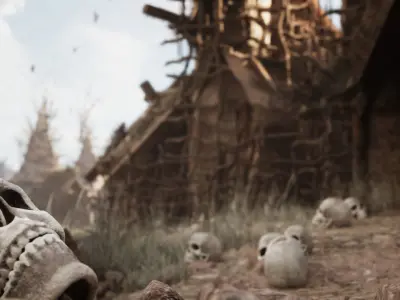 Tribal Village 39 Assets Low-poly 3D model