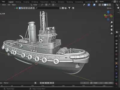 Classic Tugboat 3D print model