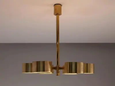 Hans Agne Jakobsson Round Chandelier in Brass 3D model