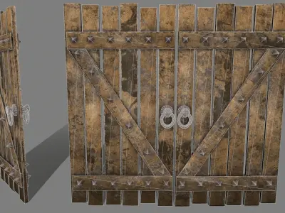 Medieval Door   Low-poly 3D model