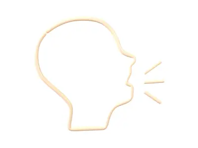 Neon Speaking Head v1 002 Low-poly 3D model