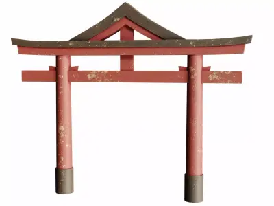 Torii gate  Low-poly 3D model