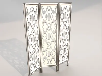Wooden partition 2 Low-poly 3D model
