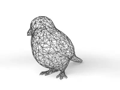 Sparrow Wireframe Low-poly 3D model