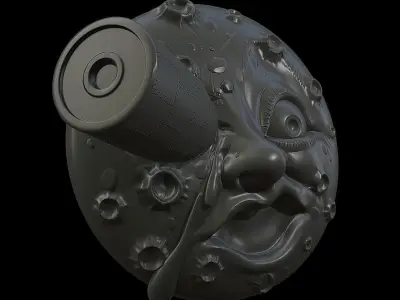 a trip to the moon pin 3D print model