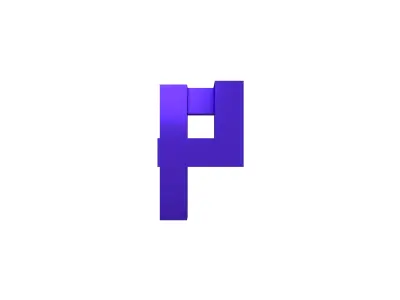 P Symbol v1 008 Low-poly 3D model