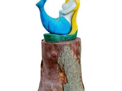 Wooden Mermaid on the Stump 3D model