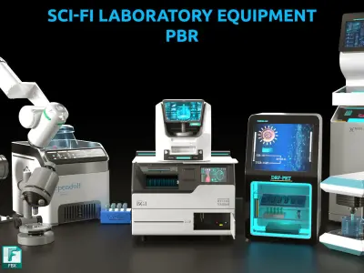 scifi laboratory equipment-modern laboratory Low-poly 3D model