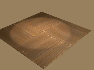Wooden Floor Boards handpainted texture Low-poly 3D model