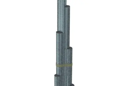 Burj Khalifa Low-poly 3D model